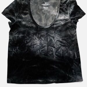 American Eagle Black Tie Dye Tee Women’s Medium Casual Short Sleeve